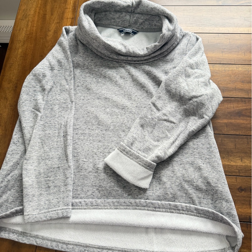 Women’s Medium Lands’end Fleece lined cowel neck sweater